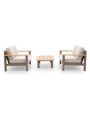 Maze Caf Brown Sicily 2 Seat Garden Sofa Set with Coffee Table - Image 6 of 6