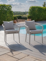 Maze Cool Linen Grey Monaco Garden Dining Chairs Set of 2 - Image 1 of 4