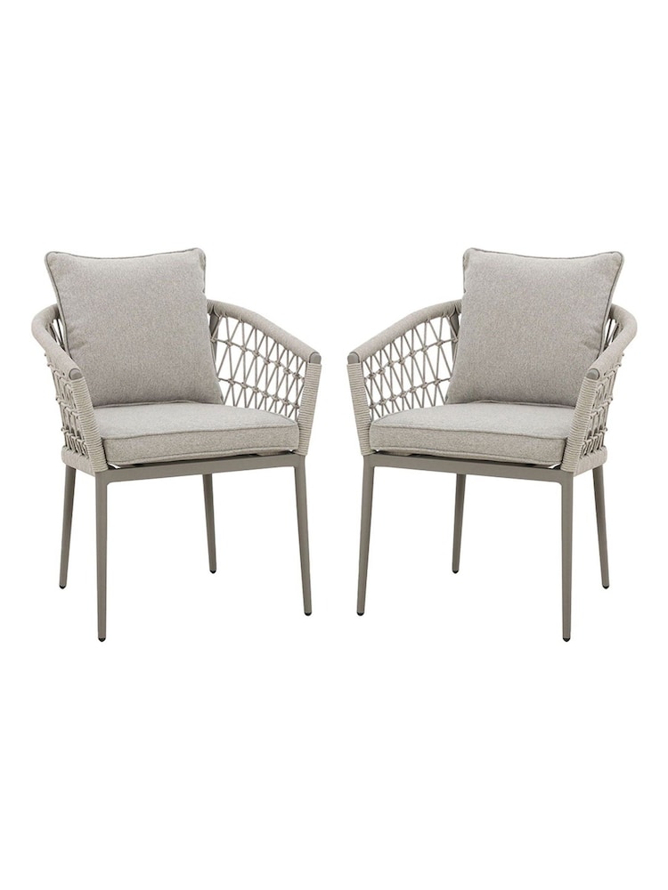 Maze Cool Linen Grey Monaco Garden Dining Chairs Set of 2 - Image 4 of 4 Maze Cool Linen Grey Monaco Garden Dining Chairs Set of 2 - Image 4 of 4