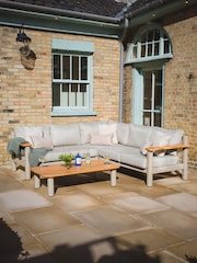 Maze Latte Brown Sicilly Garden Corner Sofa Set with Coffee Table - Image 1 of 6