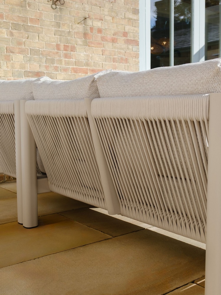 Maze Latte Brown Sicilly Garden Corner Sofa Set with Coffee Table - Image 2 of 6