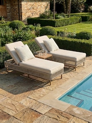 Maze Natural Linen Grey Havana Garden Sunlounger Set - Image 1 of 5
