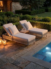 Maze Natural Linen Grey Havana Garden Sunlounger Set - Image 3 of 5