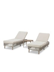 Maze Natural Linen Grey Havana Garden Sunlounger Set - Image 5 of 5