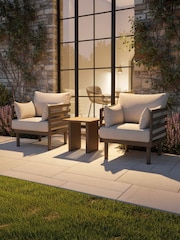 Maze Caf Brown Garden Armchair Pair - Image 2 of 5