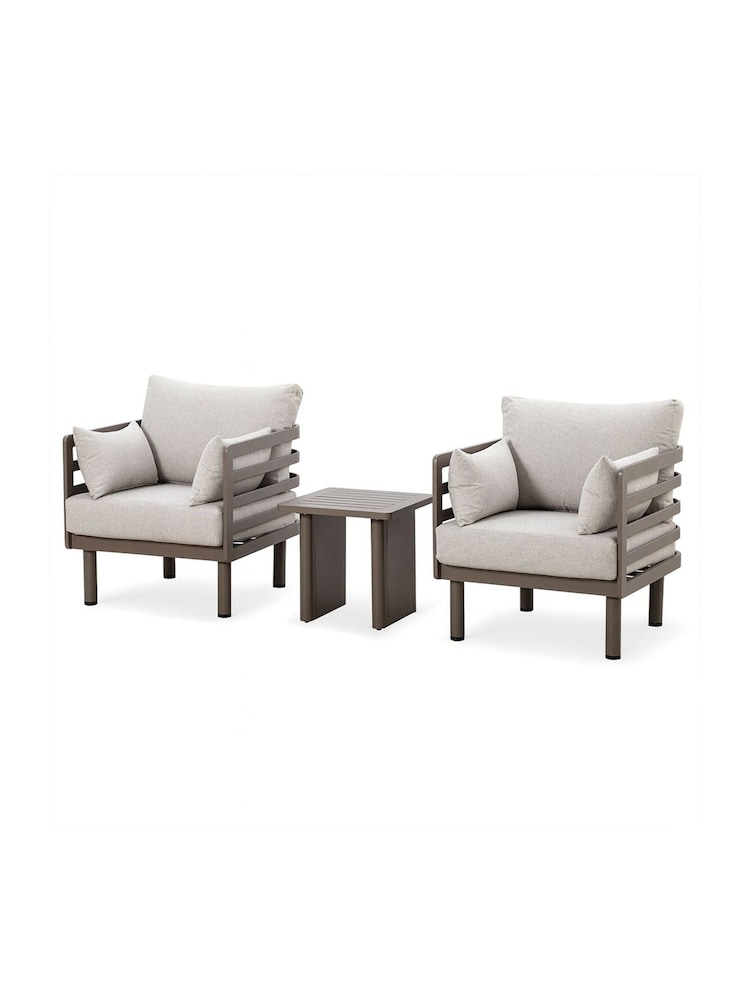 Maze Caf Brown Garden Armchair Pair - Image 5 of 5