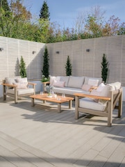 Maze 4 Piece Caf Brown Sicily Garden Sofa and Armchairs Set - Image 1 of 6