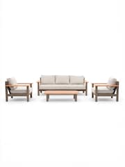 Maze 4 Piece Caf Brown Sicily Garden Sofa and Armchairs Set - Image 6 of 6