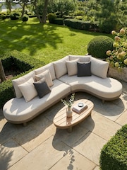 Maze 3 Piece Caf Brown Sicily Curve Garden Corner Sofa Set - Image 2 of 6