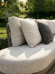 Maze 3 Piece Caf Brown Sicily Curve Garden Corner Sofa Set - Image 4 of 6