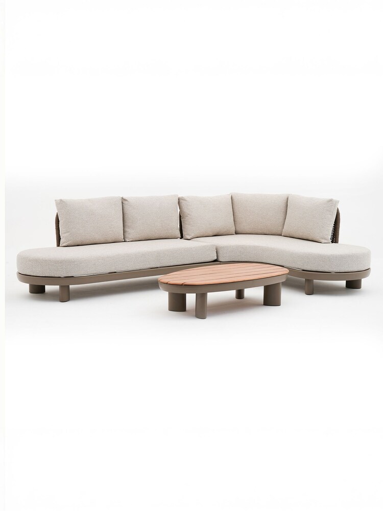 Maze 3 Piece Caf Brown Sicily Curve Garden Corner Sofa Set - Image 6 of 6 Maze 3 Piece Caf Brown Sicily Curve Garden Corner Sofa Set - Image 6 of 6