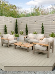 Maze Caf Brown Sicily 2 Seat Garden Sofa and Armchairs Set with Coffee Table - Image 1 of 6