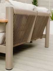 Maze Caf Brown Sicily 2 Seat Garden Sofa and Armchairs Set with Coffee Table - Image 2 of 6