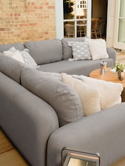 Maze Caf Brown Sicily Garden Corner Sofa Set with 2 Round Coffee Table - Image 4 of 6