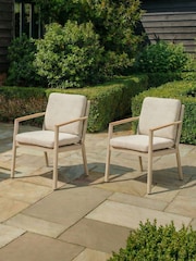 Maze Set of 2 Latte Brown Sicily Garden Dining Chairs - Image 1 of 5
