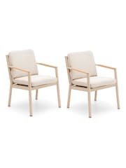 Maze Set of 2 Latte Brown Sicily Garden Dining Chairs - Image 5 of 5