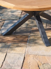 Maze Charcoal Grey Jakarta Teak Round Garden Dining Round Table - Image 3 of 4
