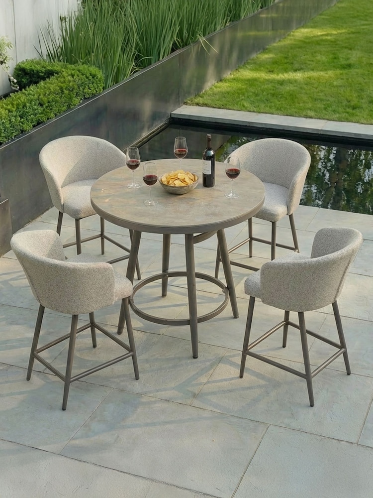 Maze Latte Brown Zen 4 Seat Garden Bar Set - Image 2 of 6