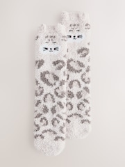 Snow Leopard Cosy Socks In A Gift Box - Image 2 of 4