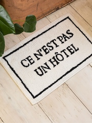 Rockett St George Black/White Hotel Slogan Bath Mat - Image 1 of 6