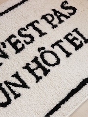 Rockett St George Black/White Hotel Slogan Bath Mat - Image 2 of 6