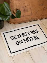 Rockett St George Black/White Hotel Slogan Bath Mat - Image 5 of 6
