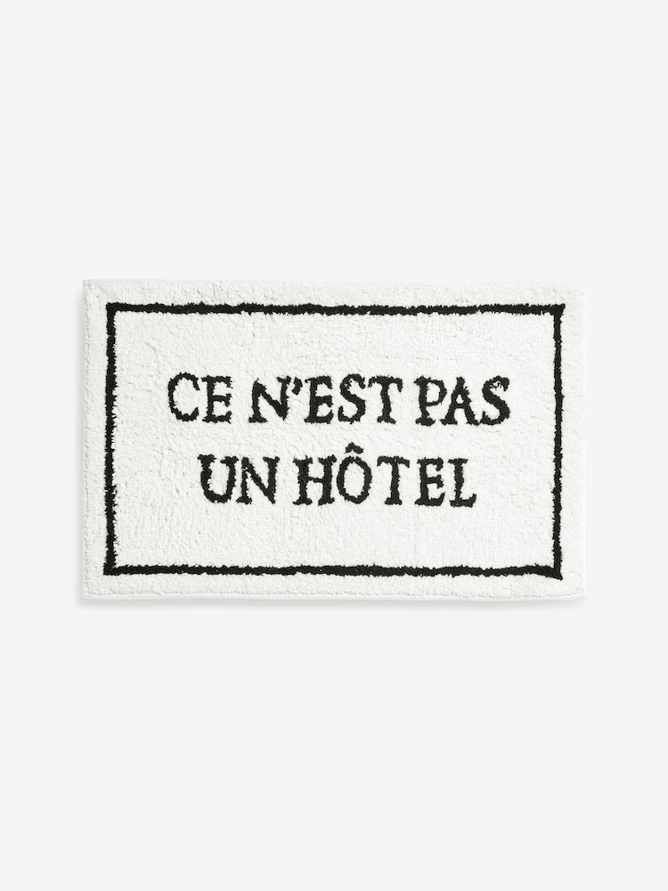 Rockett St George Black/White Hotel Slogan Bath Mat - Image 6 of 6 Rockett St George Black/White Hotel Slogan Bath Mat - Image 6 of 6