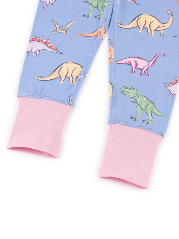 Chelsea Peers Blue Kids Dinosaur Dreams Print Long Pyjamas Set - Image 8 of 8 Chelsea Peers Blue Kids Dinosaur Dreams Print Long Pyjamas Set - Image 8 of 8