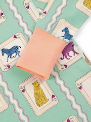 Chelsea Peers Green Kids Cotton Playing Card Animals Print Long Pyjamas Set - Image 8 of 9