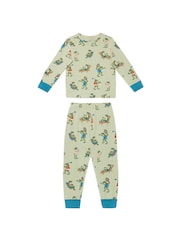 Chelsea Peers Green Frog House Print Long Pyjamas Set - Image 1 of 4