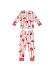 Chelsea Peers キッズ用コットンストライプ/ フラミンゴプリント長袖パジャマセット 2枚組 - 画像 4 / 7