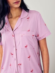 Chelsea Peers Tencel™ Modal Flamingo Drift Print Short Pyjamas Set - Imaginea 5 din 6