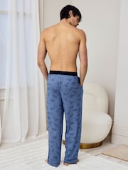 Chelsea Peers Blue Jurassic Dinosaur Print Long Pyjama Bottoms - Image 4 of 5