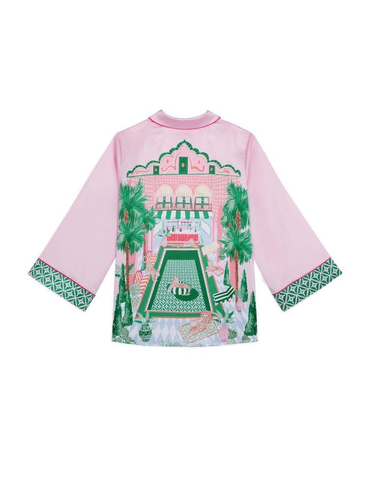 Chelsea Peers Satin The Wild Wonderland Print Long Pyjamas Set - صورة 10 من 10