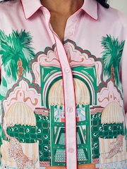 Chelsea Peers Satin The Wild Wonderland Print Long Pyjamas Set - صورة 8 من 10