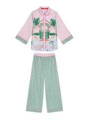 Chelsea Peers Satin The Wild Wonderland Print Long Pyjamas Set - صورة 9 من 10