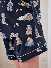 Chelsea Peers Blue Maternity Cockapoo Snooze Print Short Pyjamas Set - Image 5 of 5
