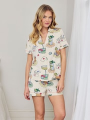 Chelsea Peers Organic Cotton Socialite Soirée Print Short Pyjama Set - Image 1 sur 6