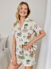 Chelsea Peers Organic Cotton Socialite Soirée Print Short Pyjama Set - Image 5 sur 6