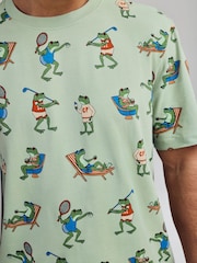 Chelsea Peers Green Cotton Frog House Print Short Pyjamas Set - Image 5 of 6