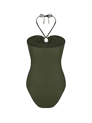 Chelsea Peers Embroidered Palm Swirl Halterneck Swimsuit - Bild 6 von 6