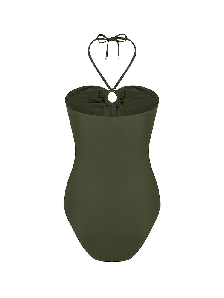 Chelsea Peers Embroidered Palm Swirl Halterneck Swimsuit - Bild 6 von 6