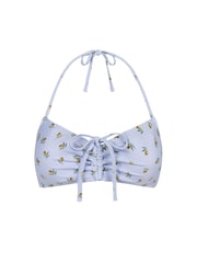 Chelsea Peers Blue Ditsy Olive Print Halterneck Bikini Top - Image 5 of 6