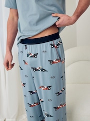 Chelsea Peers Blue Frog Rally Print Long Pyjamas Set - Image 5 of 5