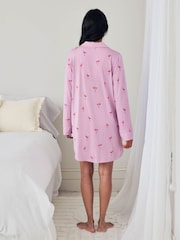 Chelsea Peers Purple Tencel™ Modal Flamingo Drift Print Nightshirt - Image 4 of 6