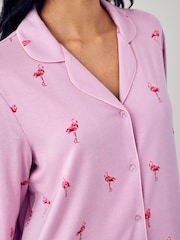Chelsea Peers Purple Tencel™ Modal Flamingo Drift Print Nightshirt - Image 5 of 6