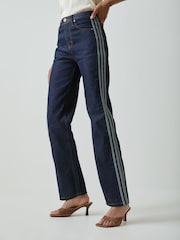 adidas Originals Blue Denim Alpha Industries Foil Basic Jeans - Image 1 of 9