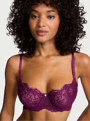 Victoria's Secret Rhubarb Purple Unlined Balcony Lace Bra - Image 1 of 2