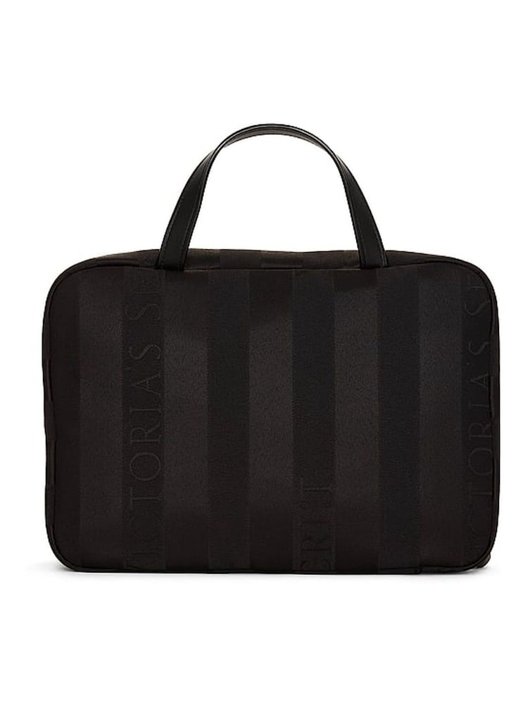 Victoria's Secret Black Stripe Makeup Bag - Image 2 of 2 Victoria's Secret Black Stripe Makeup Bag - Image 2 of 2