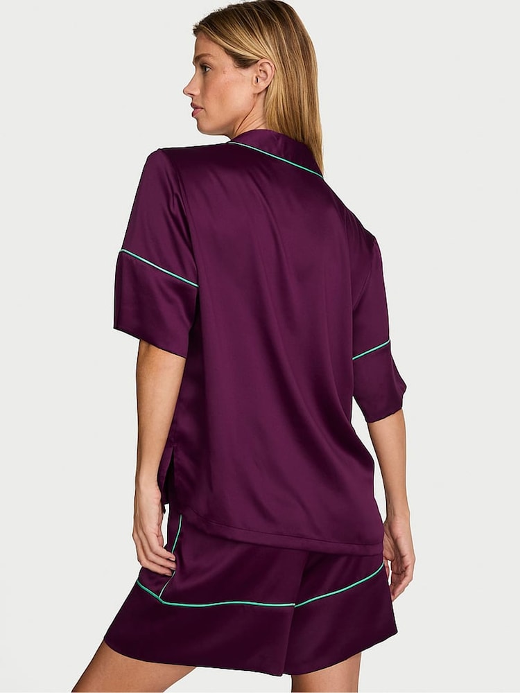 Victoria's Secret Party On Purple Satin Short Pyjamas Set - Image 2 of 3 Victoria's Secret Party On Purple Satin Short Pyjamas Set - Image 2 of 3